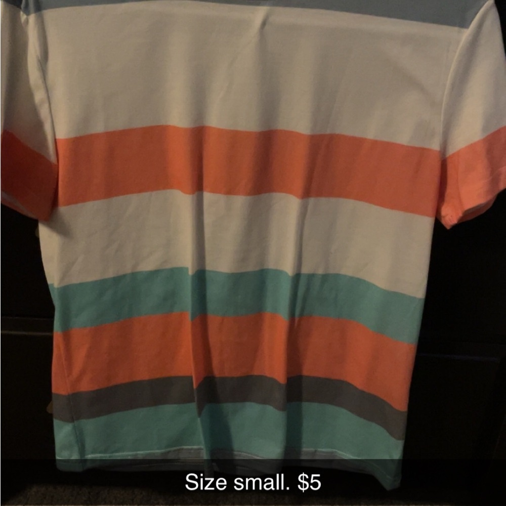 SHEIN Multicolor Striped Short Sleeve Tee